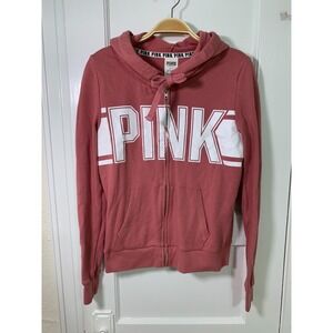 Victoria's Secret PINK Zip Hoodie / Dusty Rose Logo Streetwear / Size S